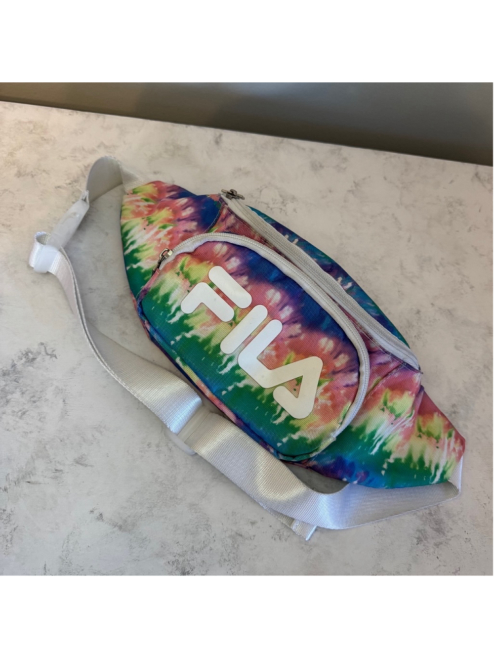 Fila Unisex Fanny Pack Belt Bag, OS, Multicolor Rainbow Tie Dye